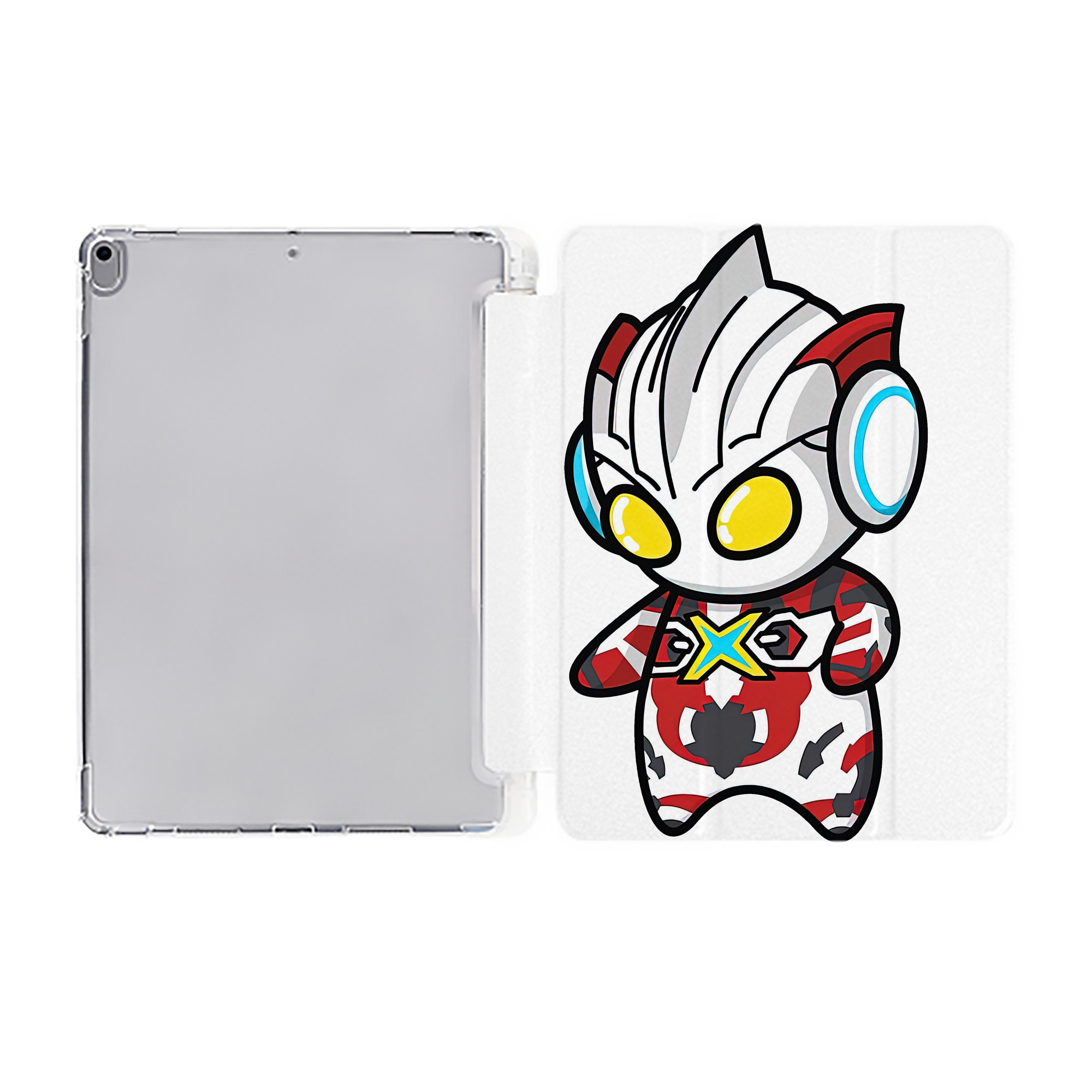 （画像用） ウルトラマン Ultraman IPad ケース ペン収納付き 三つ折りスタンド PUレザー×シリコン 対応機種9.5/10.5/10.9インチ
